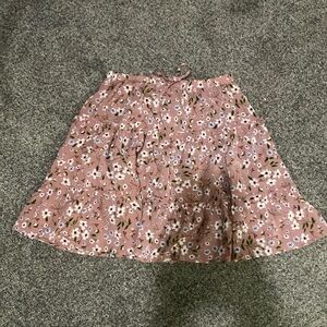 pink floral flowy shein skirt